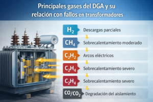 Relación entre los principales gases del DGA y los fallos internos en transformadores de potencia 